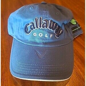 NEW Callaway Golf Hat Blue  Tan Strapback Cap Gamma West Cancer Services GOLFING